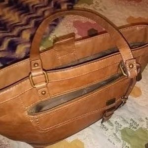 new leather handbag with cell phone charger